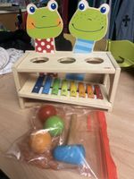 Haba Holz Kinder Hammerbank mit Xylophon Frosch, Top Zustand