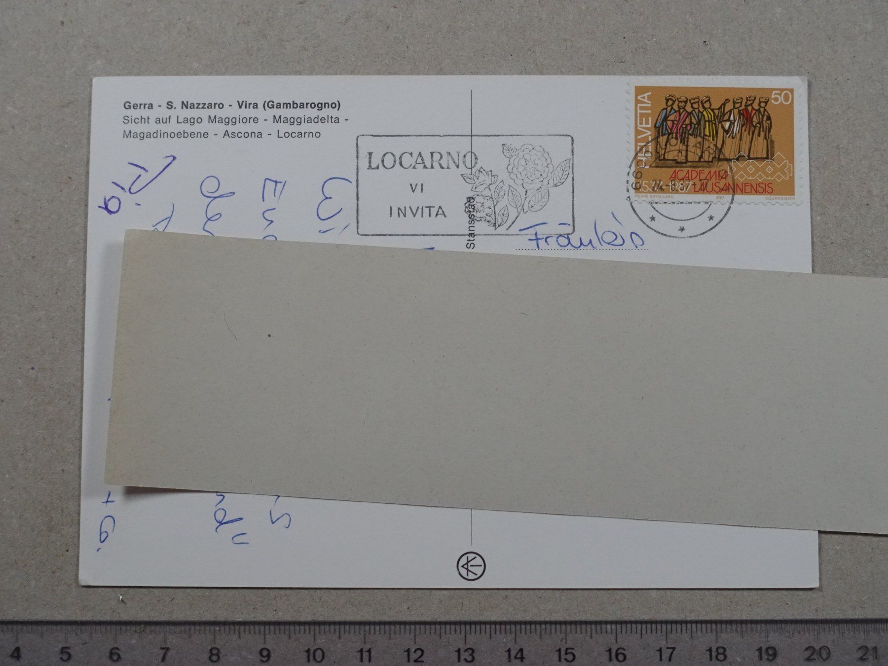 Cartoline postali: Gambarogno, Gerra, S. Nazzaro, 1987 – Usato da Lenzburg venduto da fh1 1