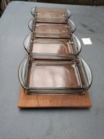 Aperoschalen 4er Set Teak Glas midcentury vintage Danish