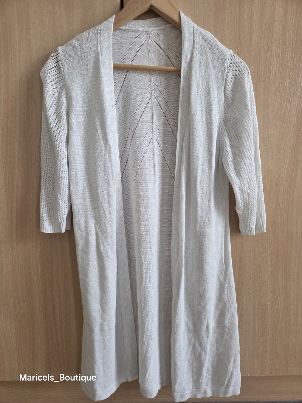 Bolero: Cardigan white short sleeves size S to M with glitter  – Usato da Winterthur venduto da Maricels_Boutique