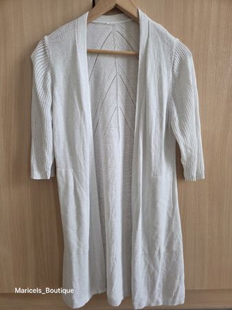Cardigan white short sleeves size S to M with glitter 
