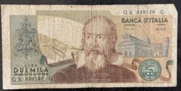 Italienische 2000 Lire Banknote - Galileo Galilei!