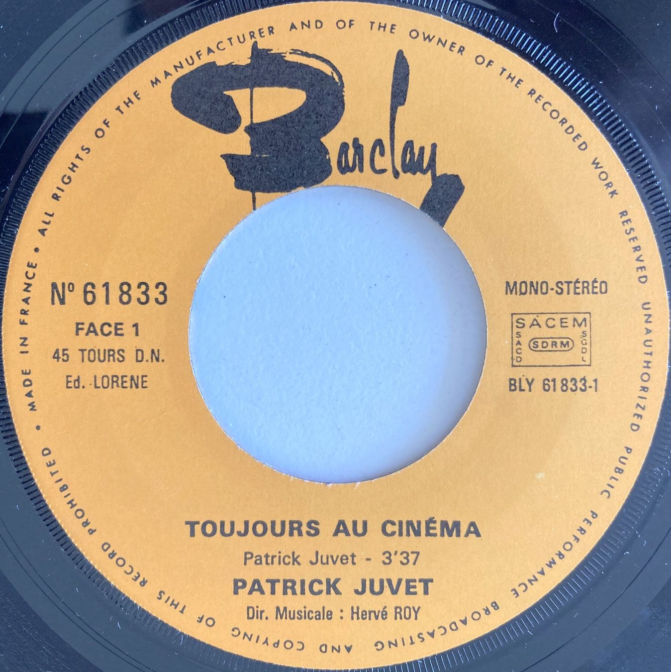 Dischi in vinile: PATRICK JUVET - TOUJOURS DU CINEMA – Usato da Bottens venduto da hotter-than-hell 2