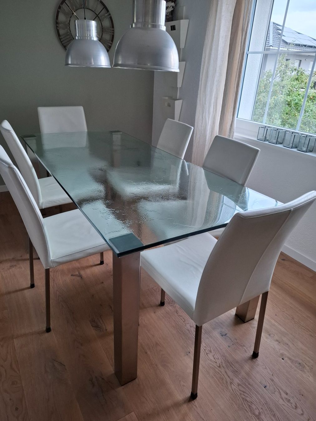 Pfister Tavoli: Glastisch mit Edelstahlbeinen – Usato da Günsberg venduto da klappertopf71