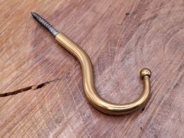 1 schöne antike Haken Schraube, Messing (3947#AEW0)