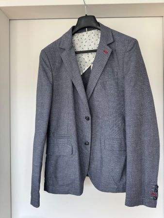 Giacca Uomo Blu Lino e Cotone, Officina 36, Tg. 52