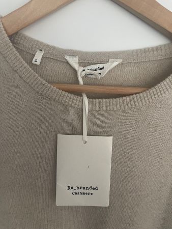 Cashmere Pullover Re_branded 100% fair fashion Beige Gr.L