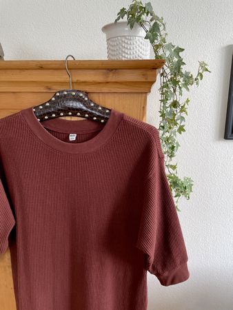 Uniqlo | Midikleid | Waffelstrick | rostrot | Grösse S