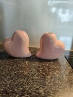 Paar romantische Vasen, Herz Design, Pastellrosa
