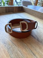 Massimo Dutti Ledergurt braun goldfarbene Schnalle neu