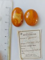 2x Russicher Bernstein Cabochon (Preis gilt pro Stück)