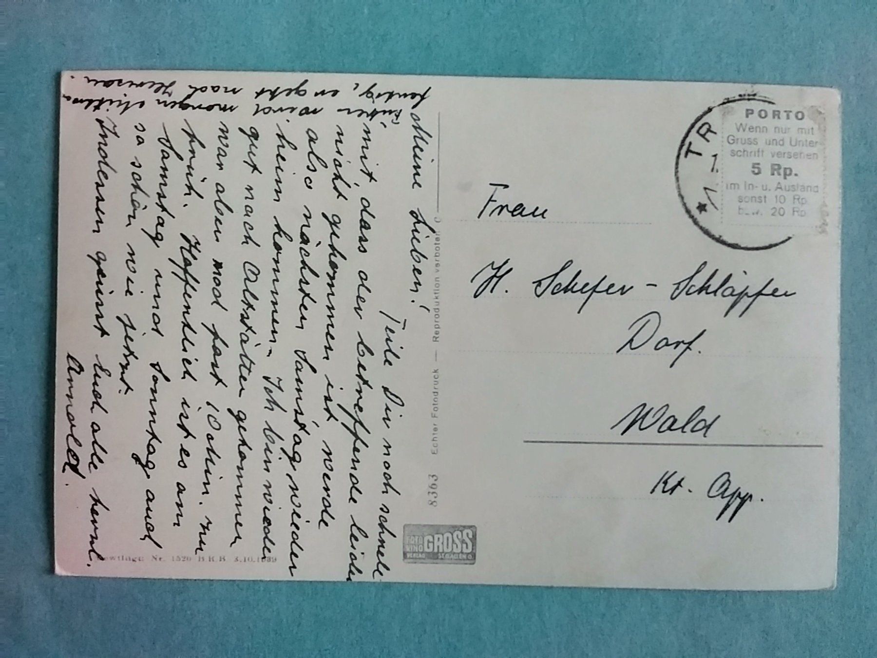 Cartes postales: SG Trübbach – D'occasion à Appenzell par lama19 1
