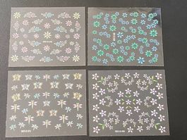 Nail Art Sticker Set mit 4 tollen Bögen No7