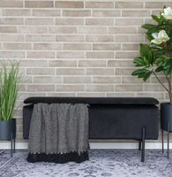 House Nordic Sitztruhe Watford 36.5 x 95 x 46 cm, Schwarz