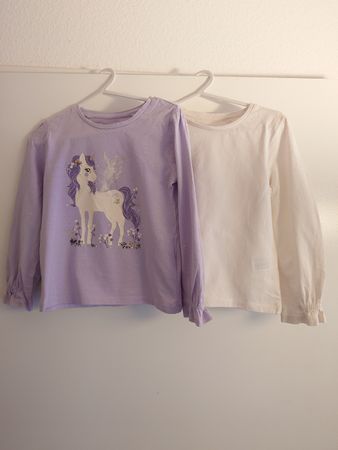 2er Set Mädchen Langarmshirts, Grösse 104