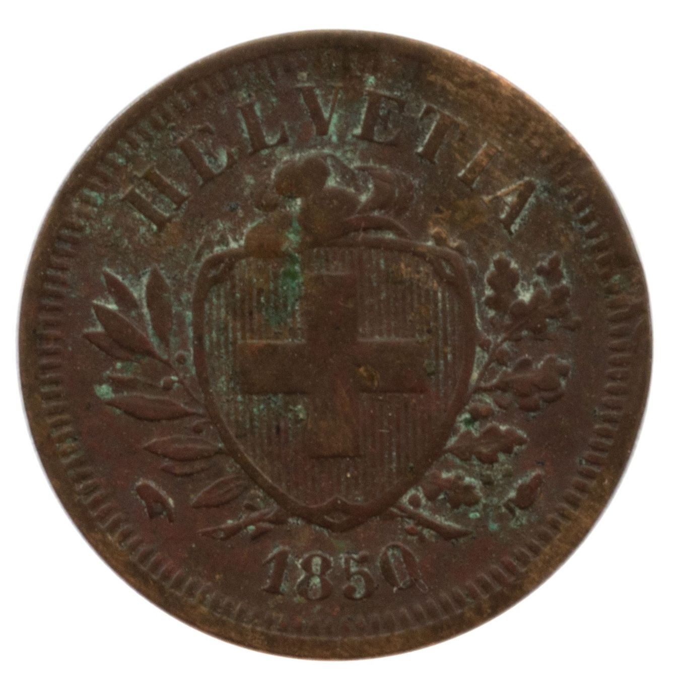 Tutti le monete: Schweiz / Suisse - 1 Rappen - 1850 – Usato da Rotkreuz venduto da Swiss-Coins