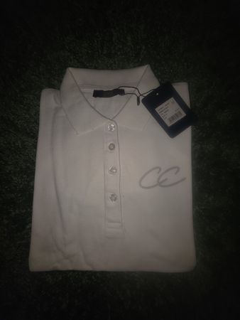 Polo blanc Cavalli Class femme neuf, taille S, été parfait