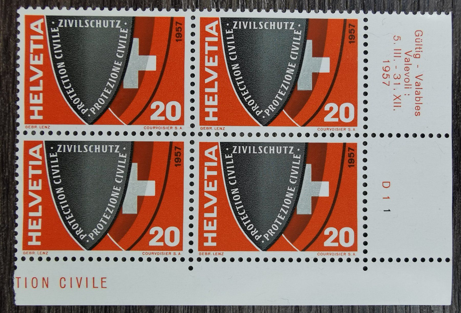 Tutti i francobolli: TR11 Bloc Timbre Suisse 1957 – Usato da Cousset venduto da Patrick_Collections