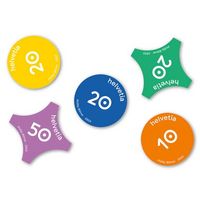 Sondermarken Konfetti**, Bogen zu 4 Sets zu 5 St., selbstkl.