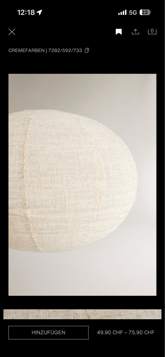 Lampes: Hängelampenschirm Zara Home Leinen – Neuf (Voir description) à Kilchberg ZH par jewlzsister 1
