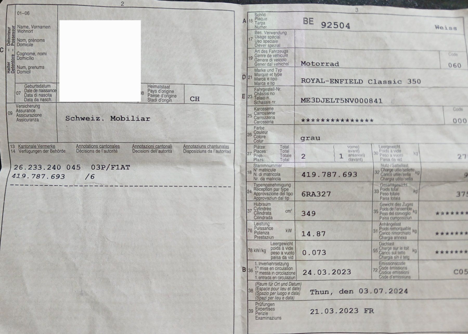 Enfield/Royal-Enfield Strasse: Royal Enfield Classic 350 (7831Km) – Gebraucht aus Heimberg von kayo508 9