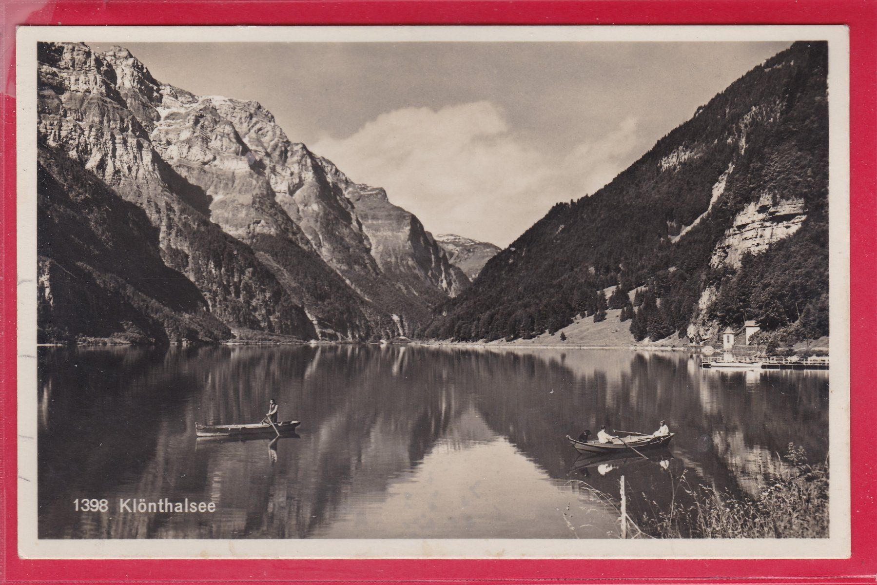 Cartoline postali: KLÖNTHALSEE, 22.7.1932, MIT 2 BOOTEN – Usato da Oberrieden venduto da Gebirgsstelze