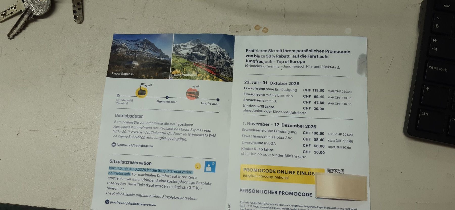 Buoni: Jungfraujoch Gutschein Coop – Nuovo e nell'imballaggio originale da Effretikon venduto da keutom66 1