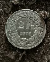 Schweizer Münze 2 Franken 1879 Helvetia gebraucht