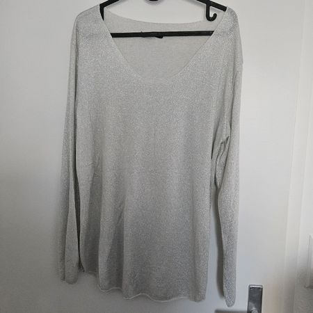 Pullover silber-weiss