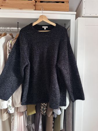 H&M Pullover oversized black Glitzer minimalist cos Zara