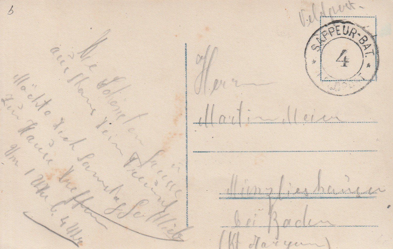 Cartoline postali: Militär-Schweiz-Sappeur-Bataillon 4 – Usato da uttwil venduto da Koehlerfred