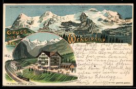 Litho Wengernalp, Bergpanorama, Gasthaus