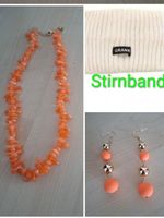 1paar Ohrhänger orange, 1Kette ,1Stirnband