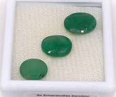 3x émeraudes Zambie 11.87 ct - CERTIFICAT 828.- Fr