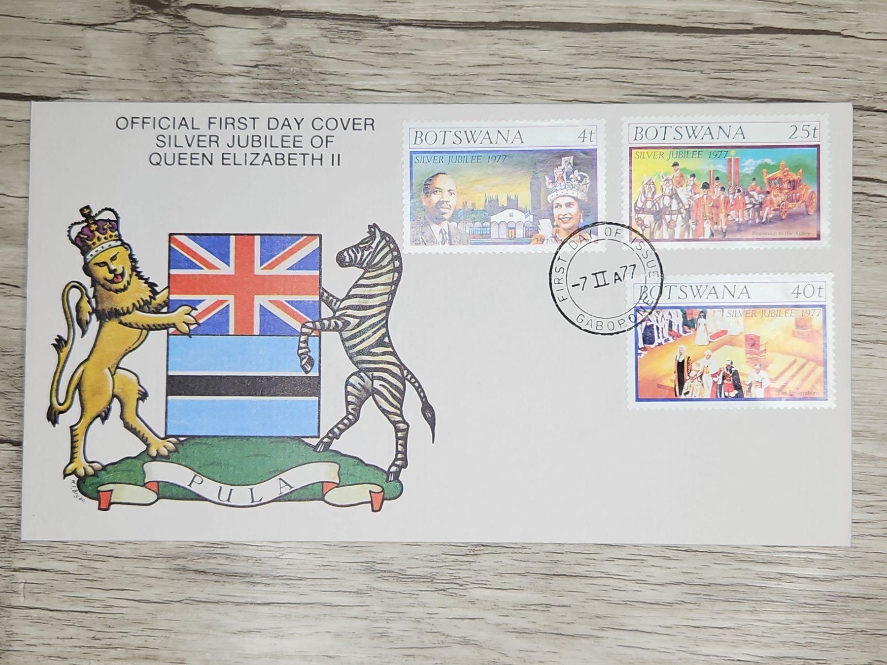 Alle Briefmarken: CL05 Enveloppe + Timbre Botwana 1977 – Gebraucht aus Cousset von Patrick_Collections