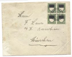 Brief 5.XII.22 mit viererblock Pro Juventute Nr. J22