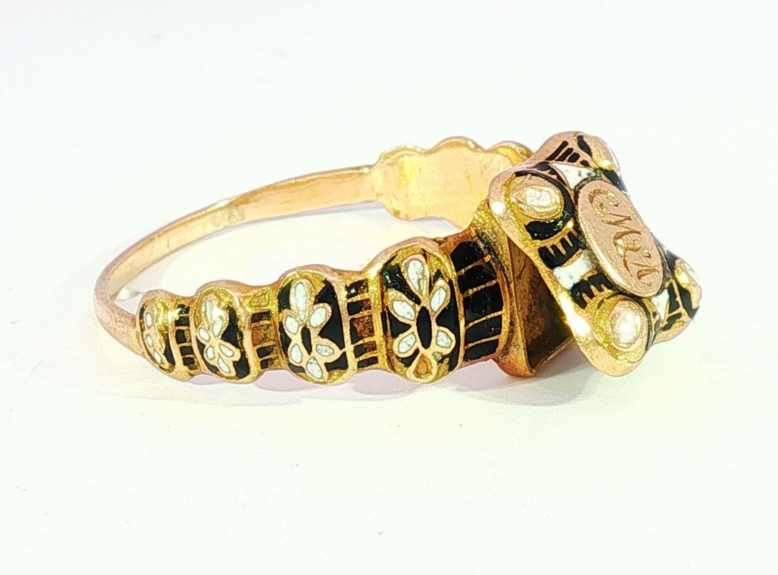 Ringe: Antik 18k Goldring Emaille mit Geheimfach – Gebraucht aus Embrach von estzeh1 2