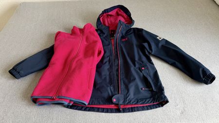 Jack Wolfskin 3in1 Jacke dunkelblau pink gebraucht