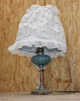 Tischlampe antiker Lampenfuss mit Schirm  den man ersetzen s