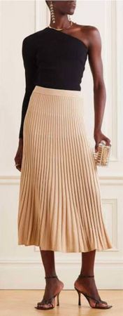Zimmermann Metallic Pleated Midi Skirt 