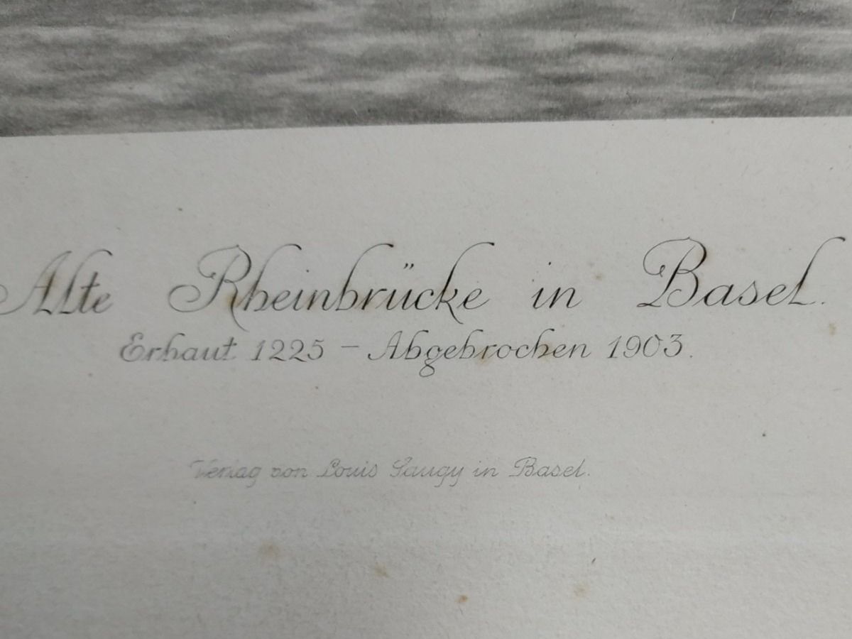 Incisioni: Basel - ""Alte Rheinbrücke in Basel" - 1903 – Usato da Sorengo venduto da 74in 2