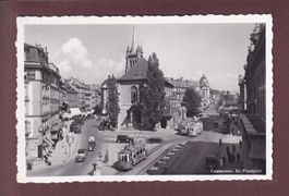 LAUSANNE - St. François - Tram et auto