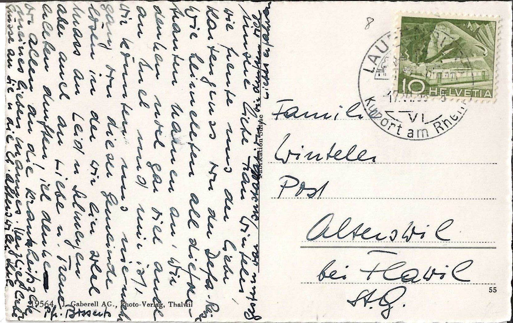 Cartoline postali: Karte Laufenburg 1955 – Usato da Zürich venduto da Philacat11 1