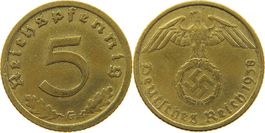 5 Pfennig Deutsches Reich 1938 G