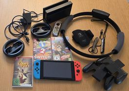 Nintendo Switch Top Zustand mit Zubehör, 3 Spiele
