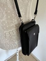 Handytasche mit Portemonnaie Schwarz 18 x 11 cm