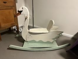 Schaukel-Schwan aus Holz, Vintage, stabil Wisa Gloria