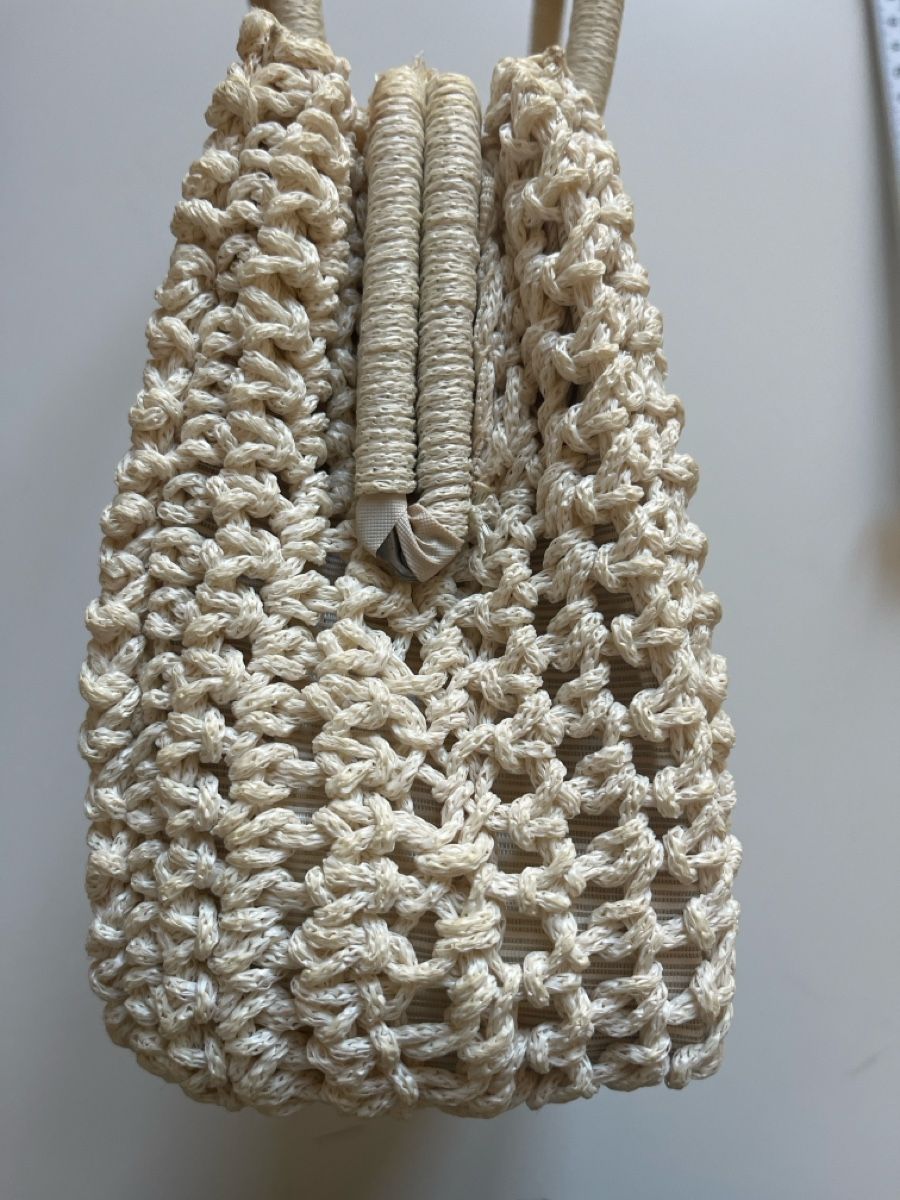 Borse da donna: Vintage Weiße Makramee-Handtasche – Usato da Riva San Vitale venduto da V.IP 8