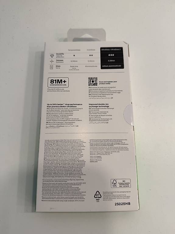 Ritocchi & pellicole di protezione: Belkin UltraGlass 2 iPhone 16 Pro / 17 – Usato da Hofstetten SO venduto da Apple9000 1