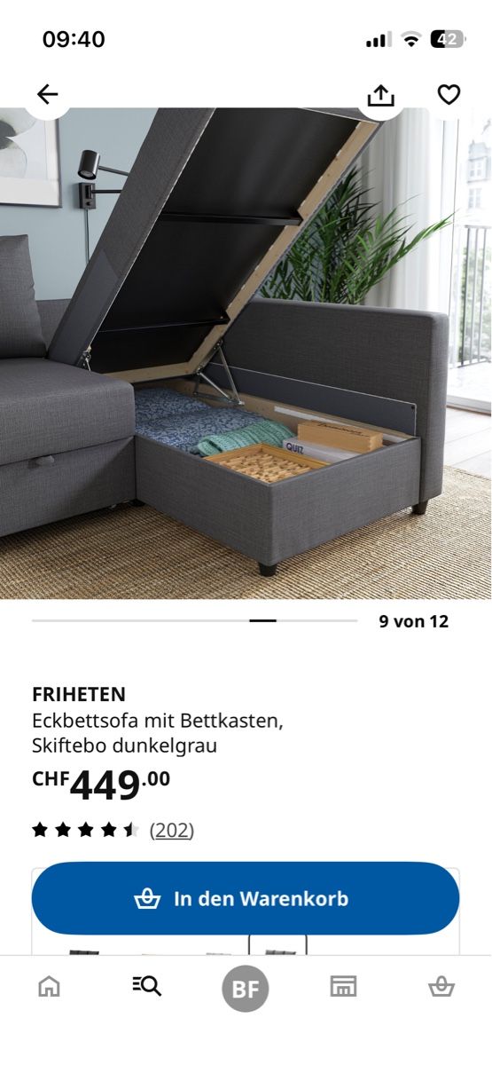 Ikea Divani: Bettsofa Ikea Friheten – Usato da Wiesendangen venduto da bettba 3